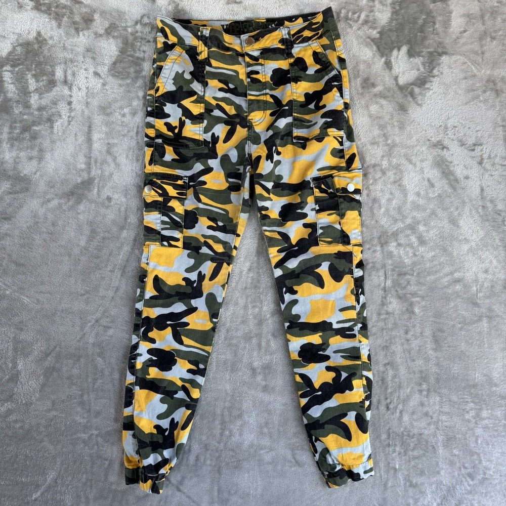 VIP Camo Cargo Pants Y2K Streetwear Grunge Utility Joggers Women 8, Juniors 13